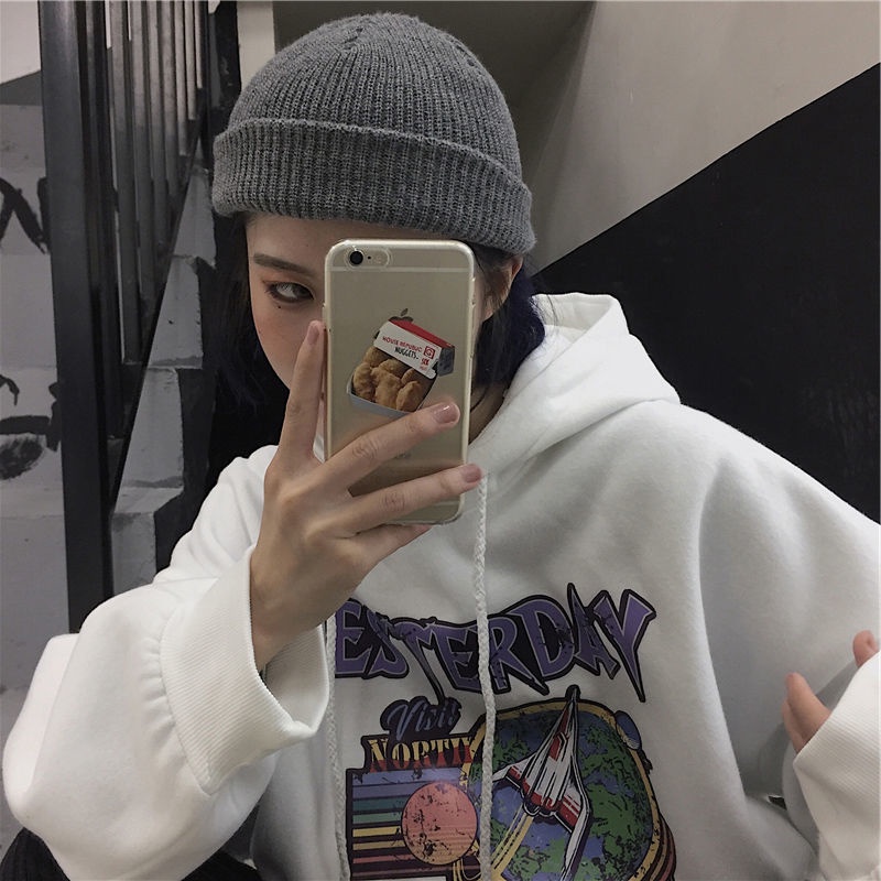 Áo Hoodie Dáng Rộng Thời Trang Retro Hàn Quốc Dành Cho Nam