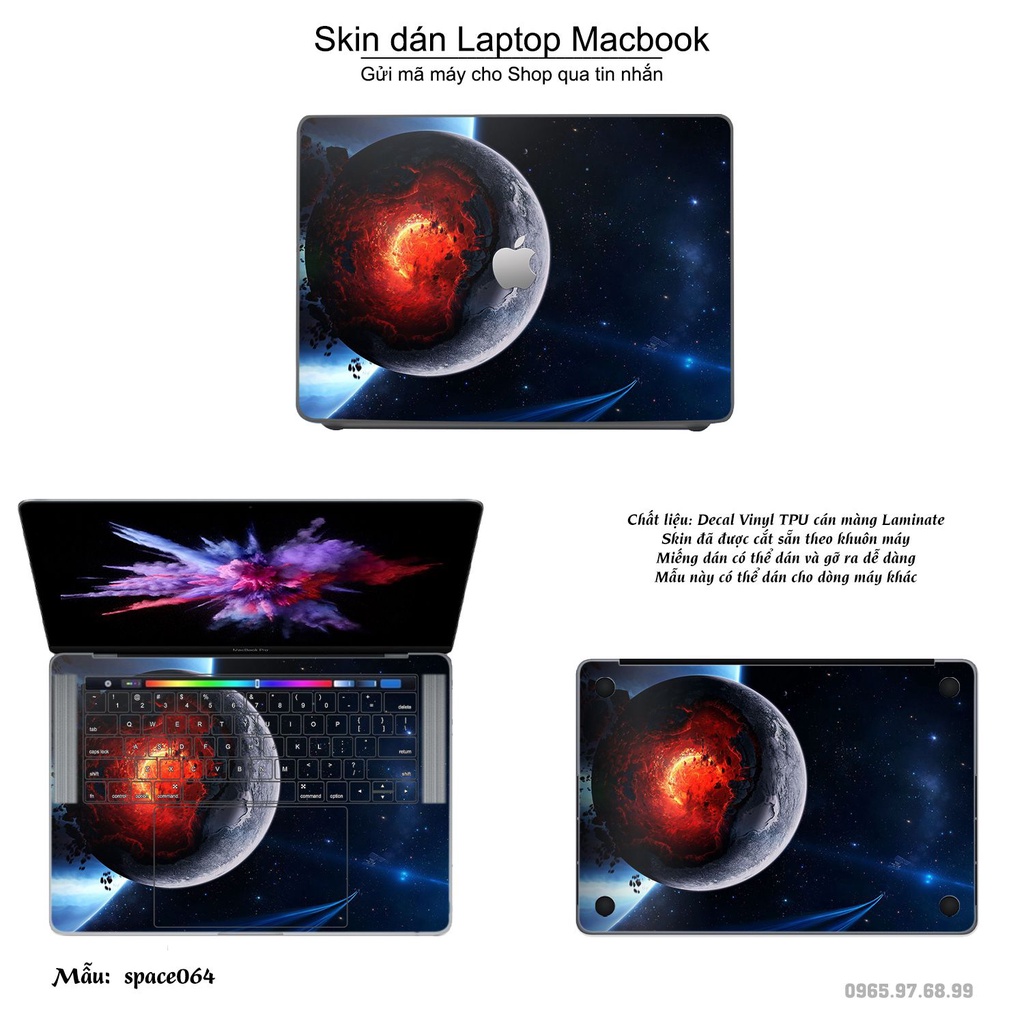 Skin dán Macbook mẫu không gian (đã cắt sẵn, inbox mã máy cho shop)