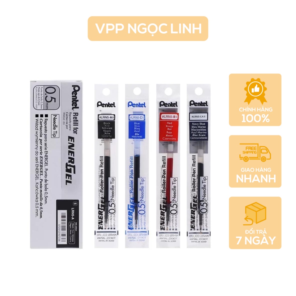 Ruột bút ký Pentel mực gel nét 0.7/05/1.0