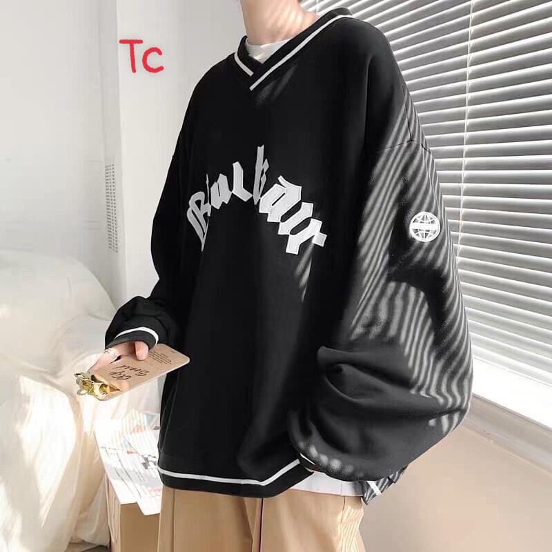 Áo SWEATER BLACK UNISEX Chất Nỉ Ngoại