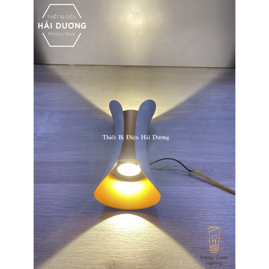 Đèn Tường Cong 2 Đầu Phát Sáng DT-2238 Ánh Sáng Vàng - Led Siêu Sáng 10w - Có Video - Chống Nước - Energy Green Lighting