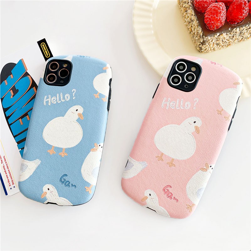Ốp lưng iphone Hello Duck IMD viền cong dày dặn 5/5s/6/6plus/6s/6splus/7/7plus/8/8plus/x/xr/xs/11/12/pro/max/plus/promax | BigBuy360 - bigbuy360.vn