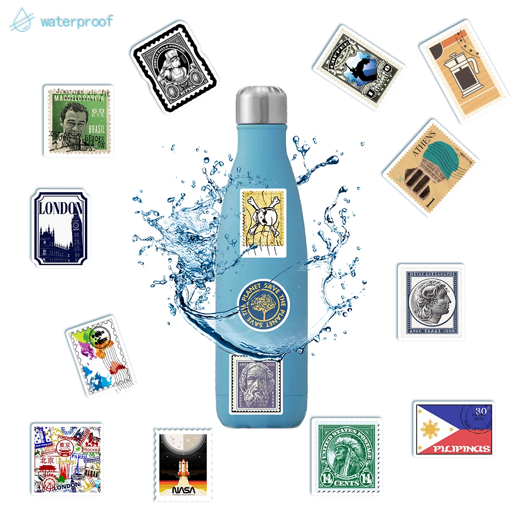 Set of 50 Retro Style 4-7cm Decorative stamp Stickers | BigBuy360 - bigbuy360.vn