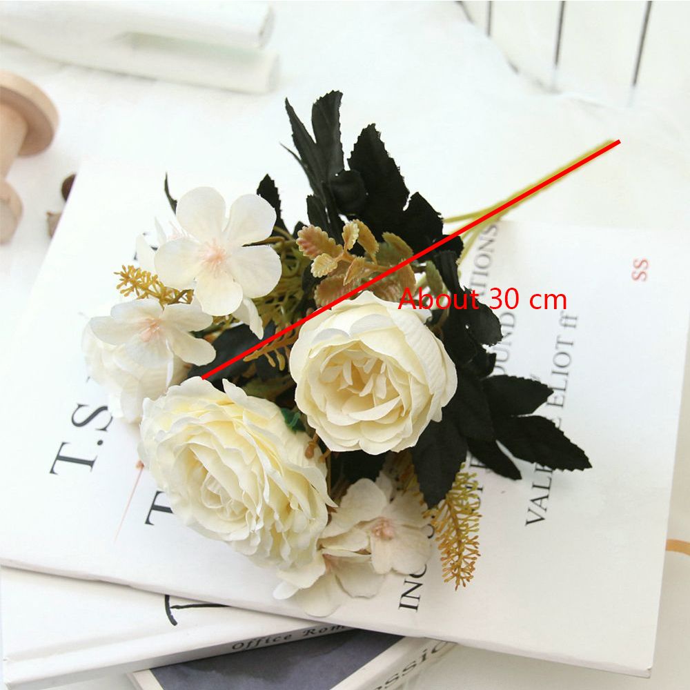 Bó hoa hồng giả bằng lụa dùng trang trí DIY