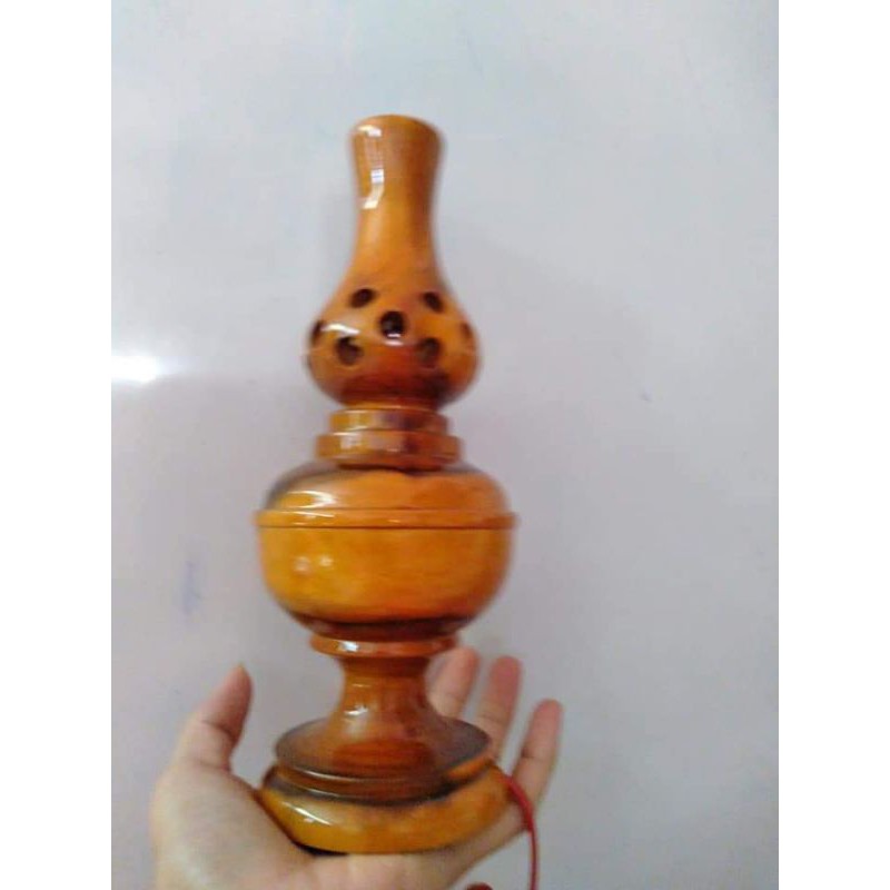 Đèn dầu điện gỗ để bàn thờ cúng cao 22 cm. trang trí bàn thờ Phật hai bàn thờ Công giáo đều được