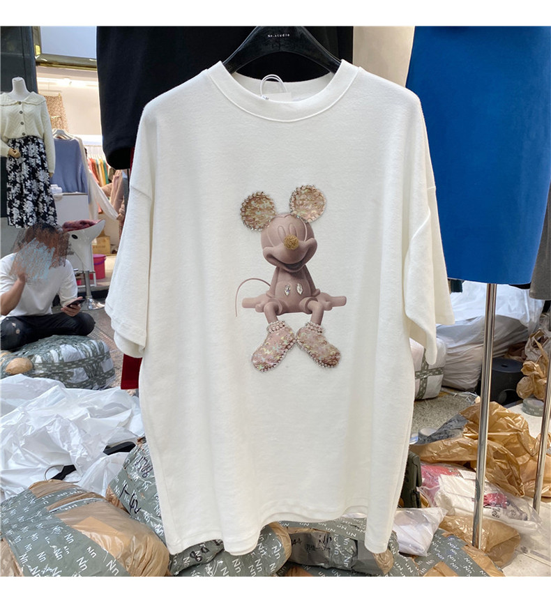 NRVP Áo thun nữ ngắn tay cổ tròn thời trang Hàn 2021