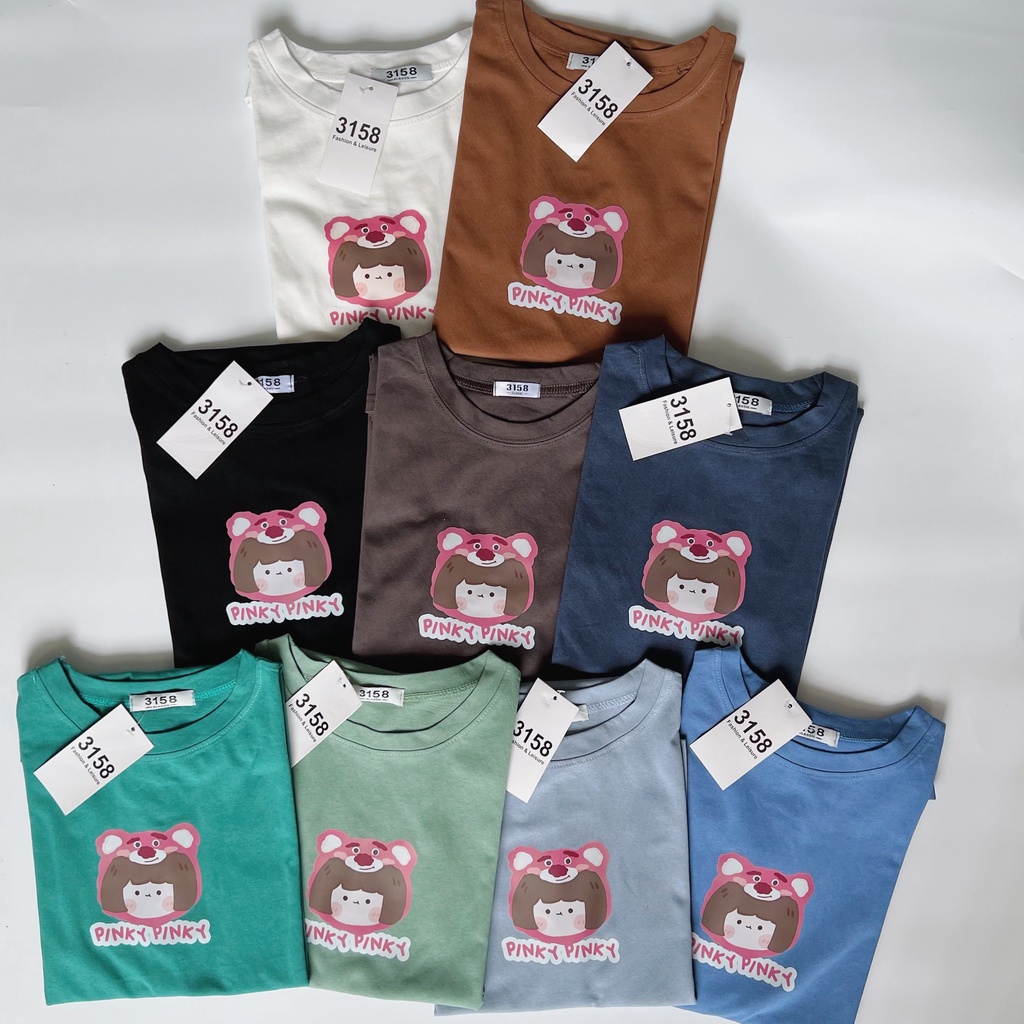 Áo Thun Fom Rộng Nam Nữ | Phông 3158 quảng châu dày dặn, cotton 100% - Thời Trang Unisex_BÉ GẤU PINKY_UNISEXX