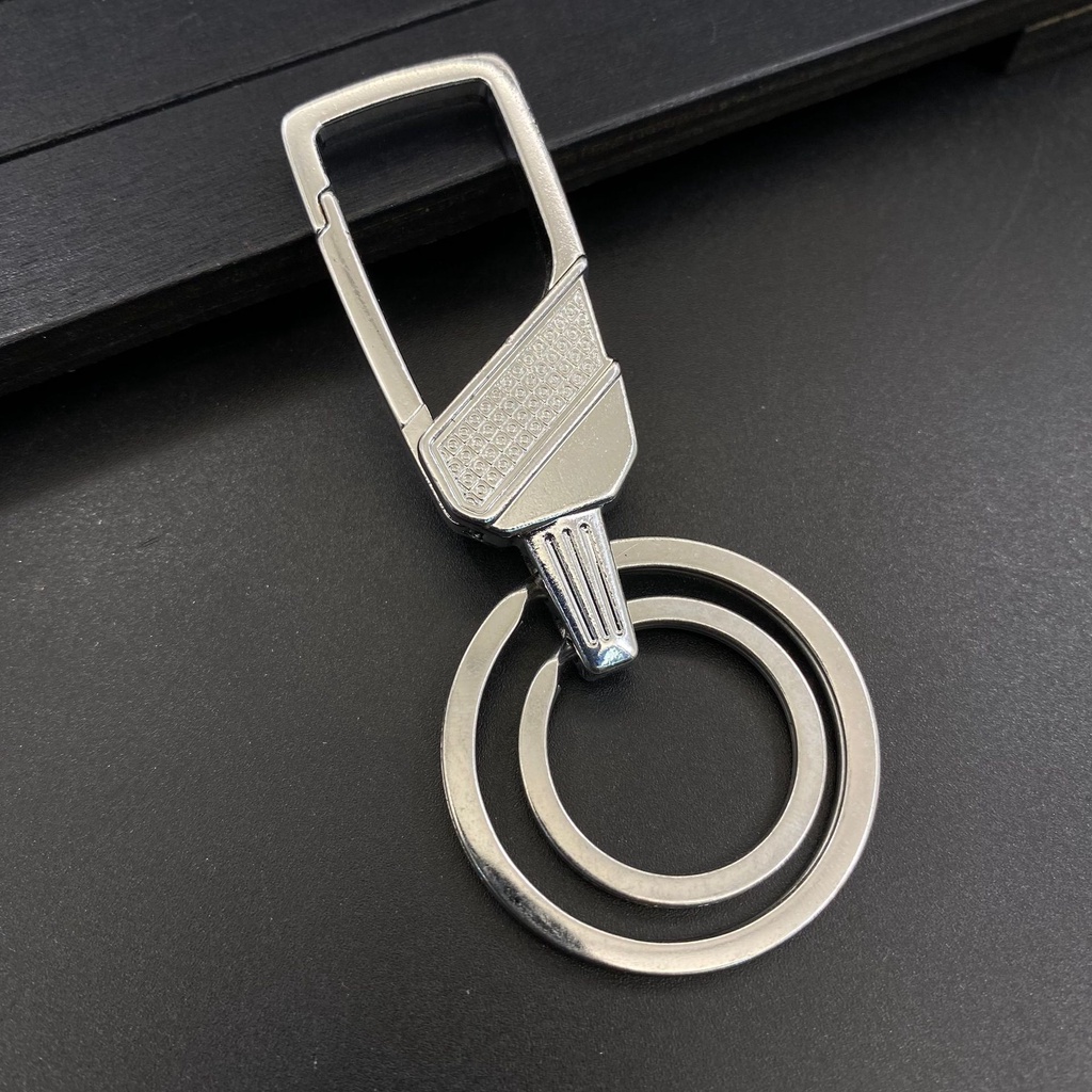 Móc khóa xe vòng kép - Hợp kim - Size 2.5 x 8 cm - bền đẹp phong cách chắc chắn.