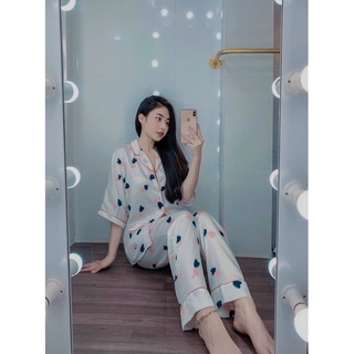 [Clip thật]Đồ bộ nữ Pijama lụa Mango cánh dơi