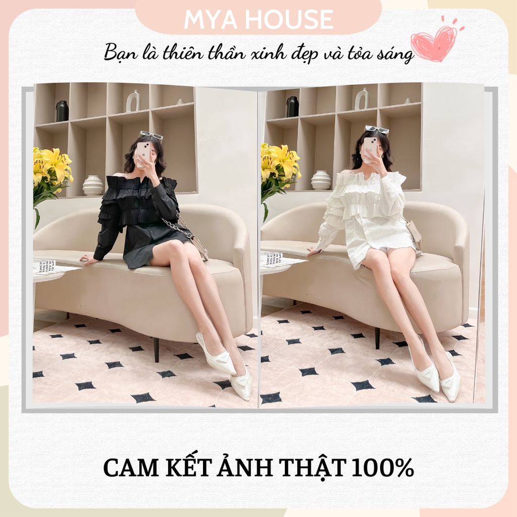 Áo sơmi form giấu quần bèo xếp ly MYA HOUSE
