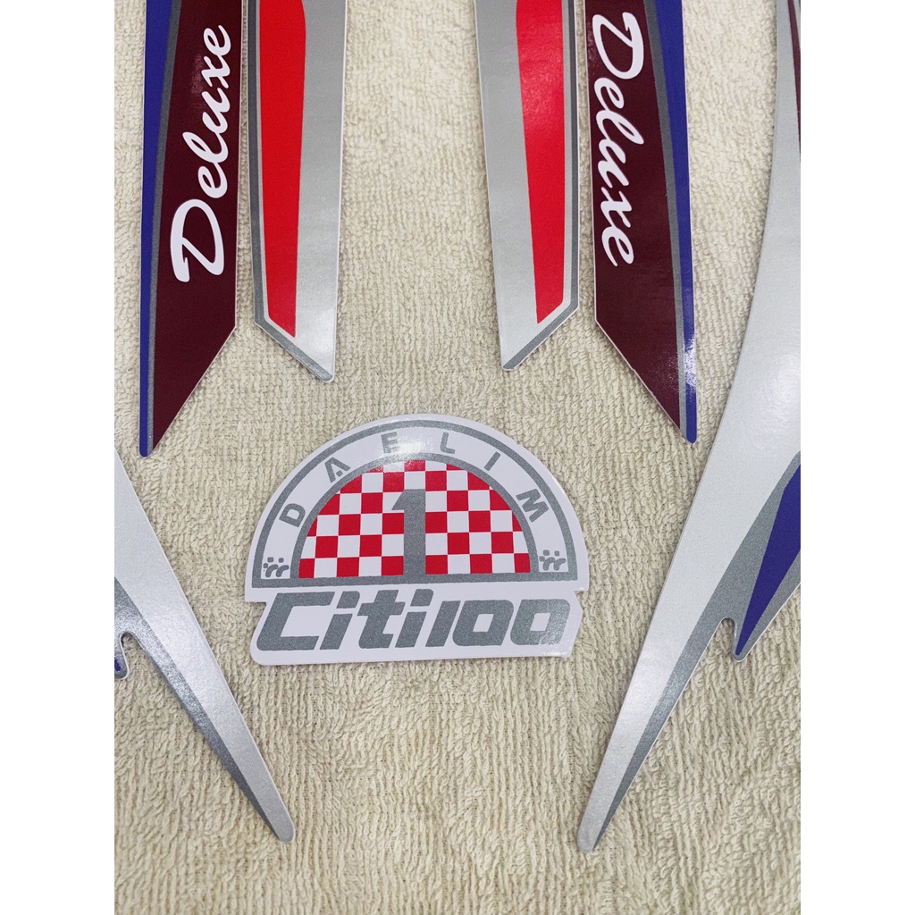 Bộ tem decal dán xe máy honda city 100 màu tím zin thái siêu đẹp