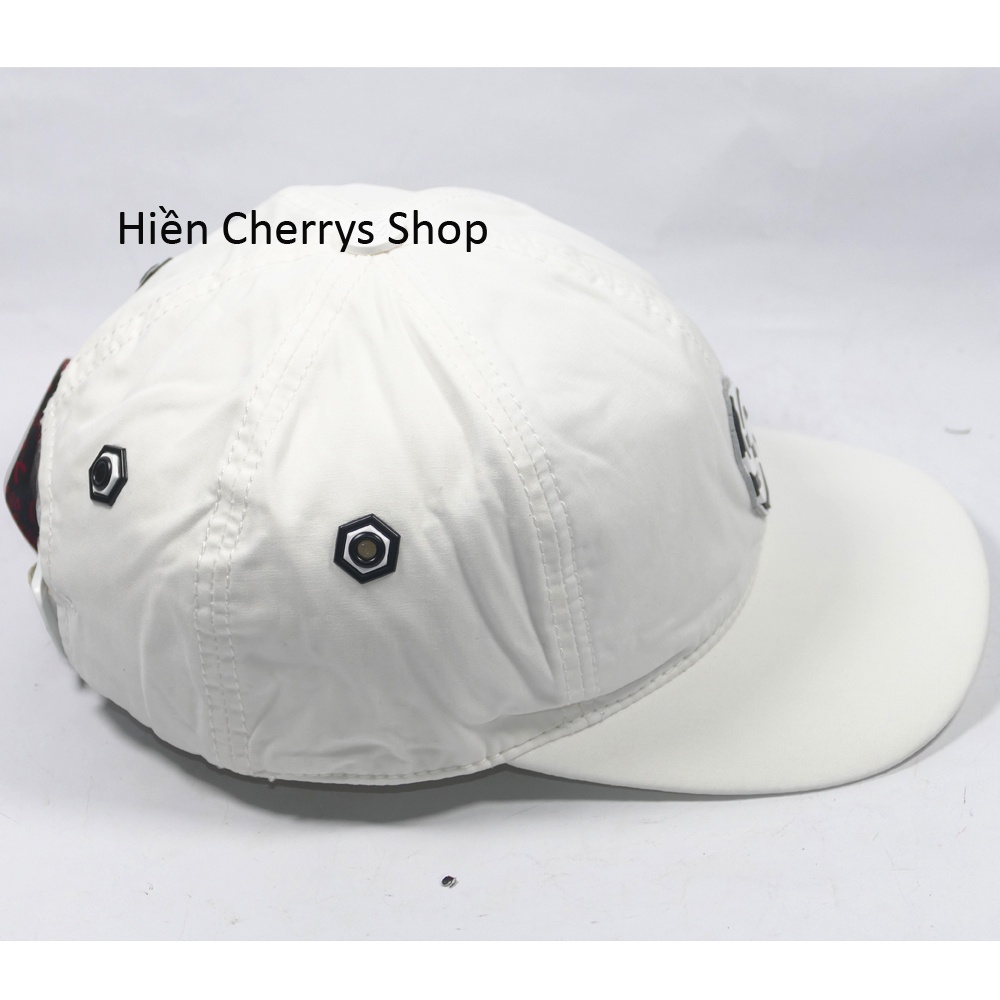 [ Hình thật ]Nón kết cao cấp  - Chất liệu vải kaki kết hợp với mặt da tròn họa tiết &amp; chữ Z cùng với sò kiểu nổi bật.