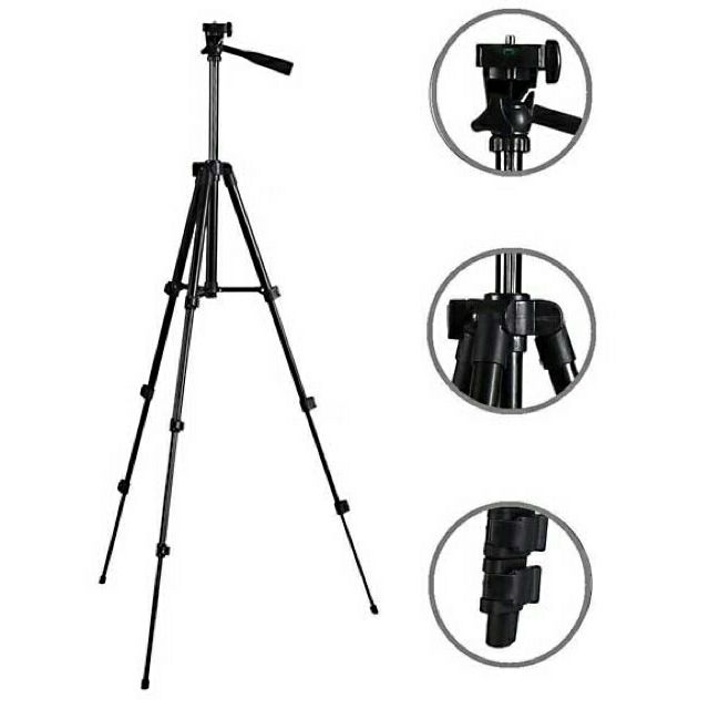 Giá Đỡ Điện Thoại Tripod 3120- GẬY LIVESTREAM 3 CHÂN CỰC đen chắc chắn, để được máy ảnh