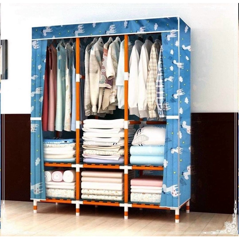 TỦ VẢI GỖ 3D LỚN 2 BUỒNG, 3 BUỒNG ĐỰNG QUẦN ÁO [HCM]