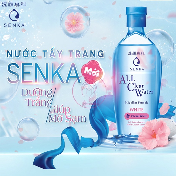 (SALE) Nước Tẩy Trang Senka All Clear Water White Vibrant White 230ML