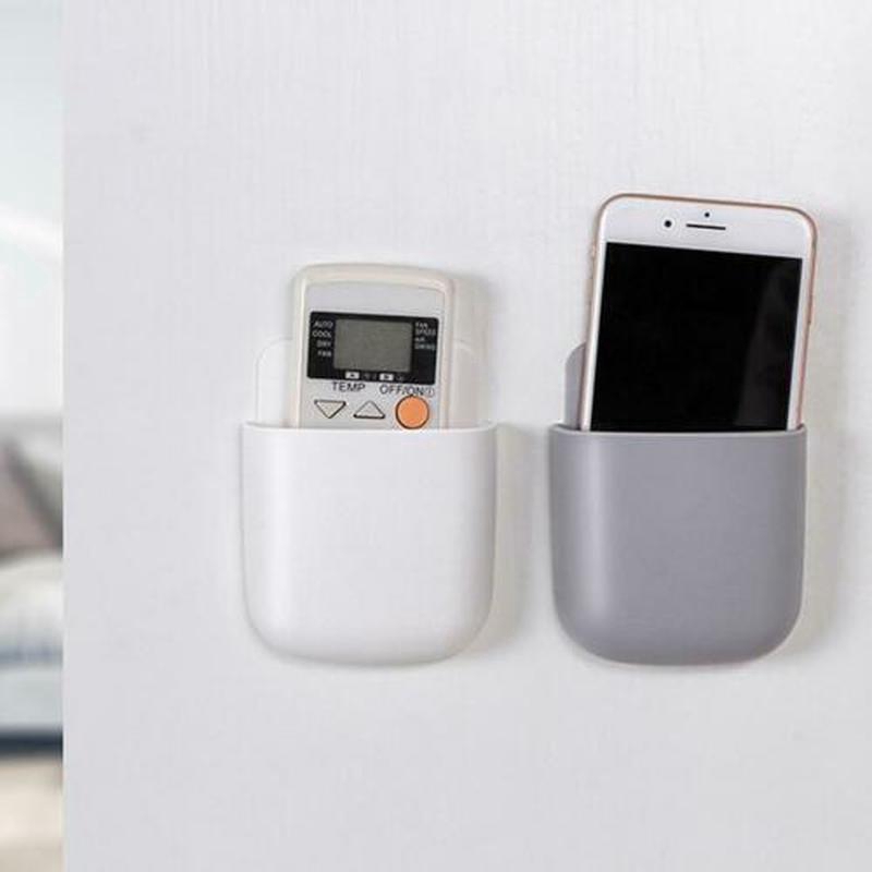 Air Conditioner TV Remote Control Paste Holder Case/ ABS Wall Mount Mobile Phone Storage Box Organiser