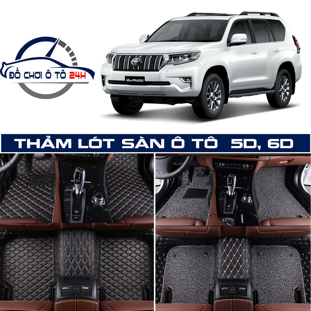 Thảm lót sàn ô tô 5D,6D Toyota Prado + lưng 2, lưng 3 và miếng lót cốp