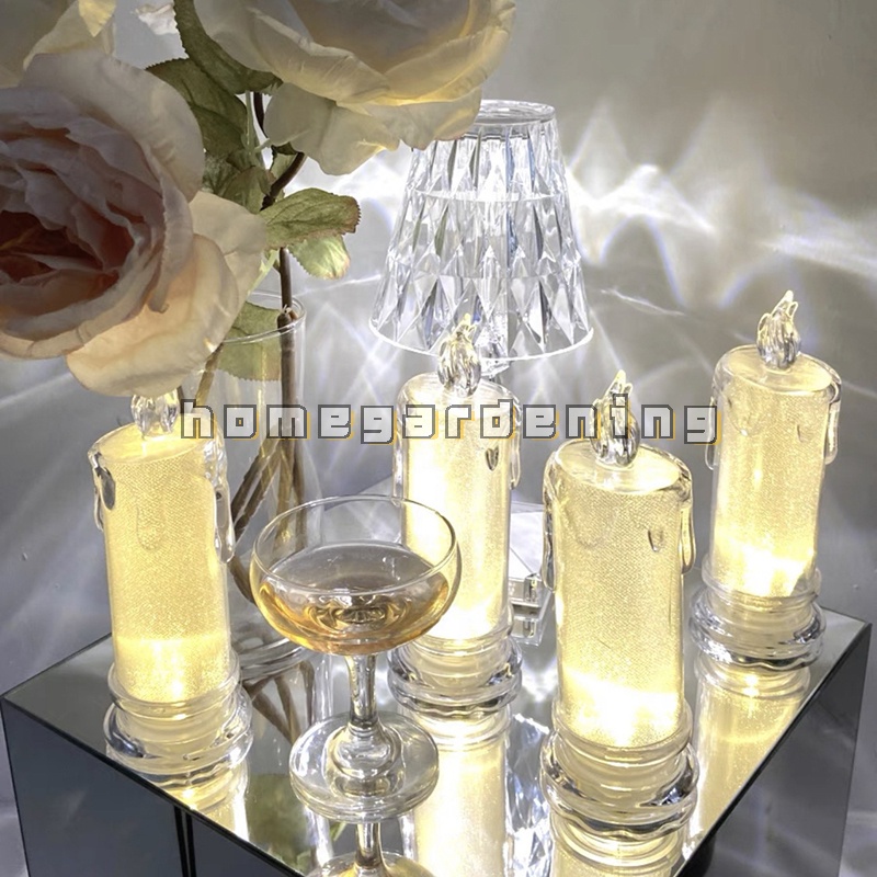 Đèn Ngủ Để Bàn Hình Nến Không Khung Bằng Acrylic Trang Trí Nhà Cửa