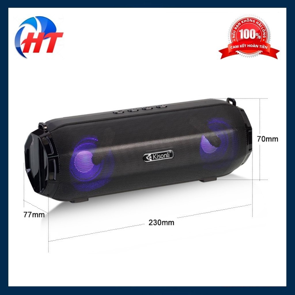 Loa Bluetooth Kisonli Led 903 - Bluetooth 4.0-FM-USB-Thẻ nhớ-Jack 3.5