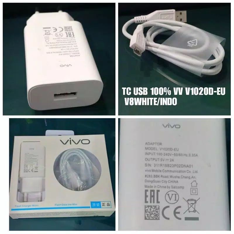 Cục Sạc V1020D Cas Cho Vivo Ori 100% V15 V12 V11 V9 V7 V5 Y71 Y83 Y95 Micro 2a