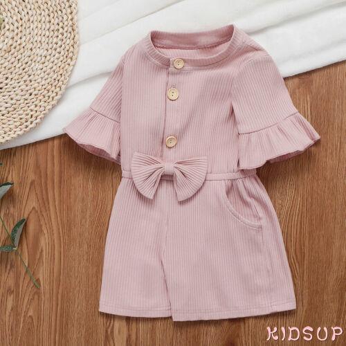 Bộ Áo Liền Quần Vải Cotton Phối Bèo Dễ Thương Cho Bé Gái
