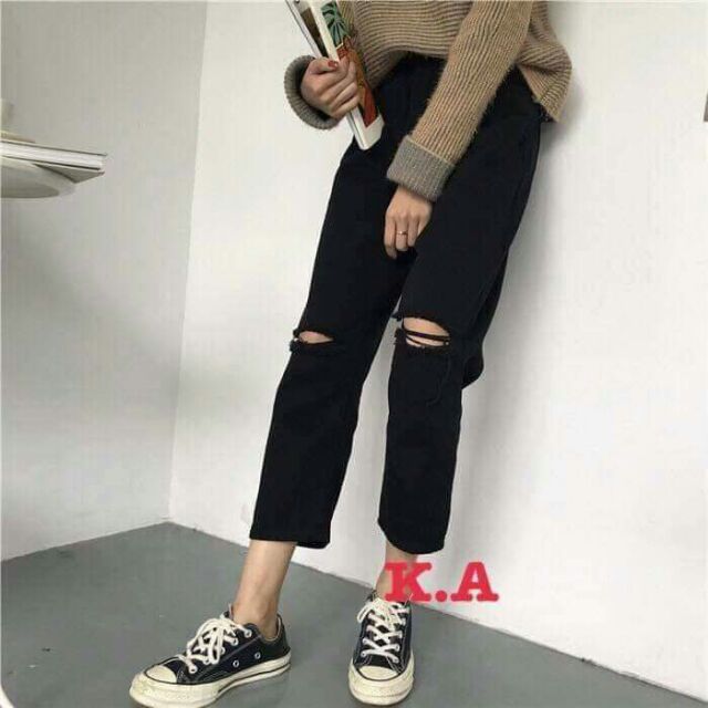 Quần kaki rách gấu