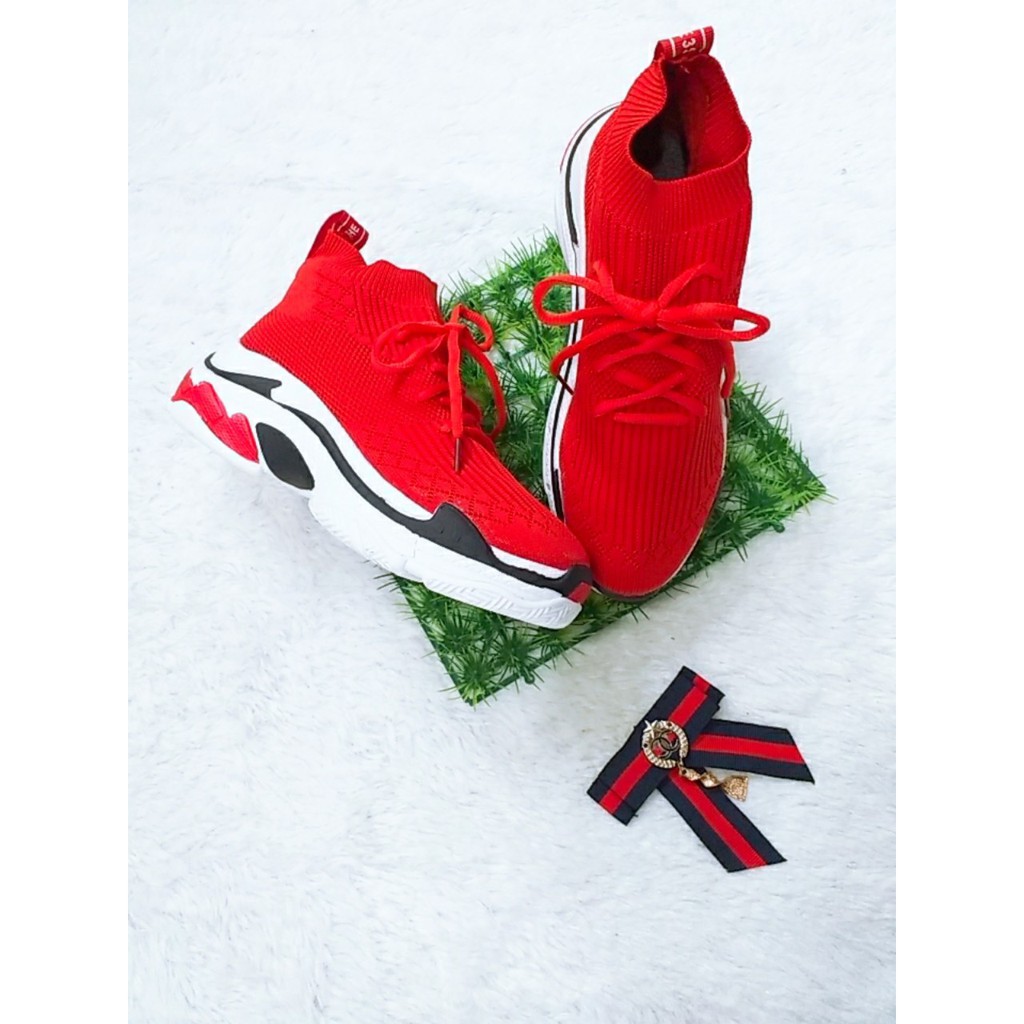 [GIÁ HUỶ DIỆT] GIÀY FASHION NỮ CỔ CAO ĐỎ