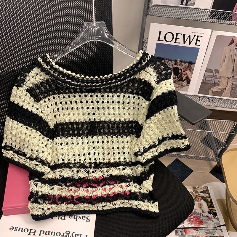 Áo Cardigan Dệt Kim Tay Ngắn Phong Cách Thời Trang Hàn Quốc Dành Cho Nữ