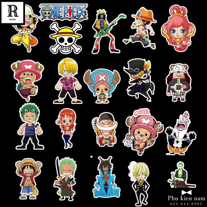 Sticker PVC Chống nước Hình dán trang trí Tường Mũ One Piece Luffy ST031