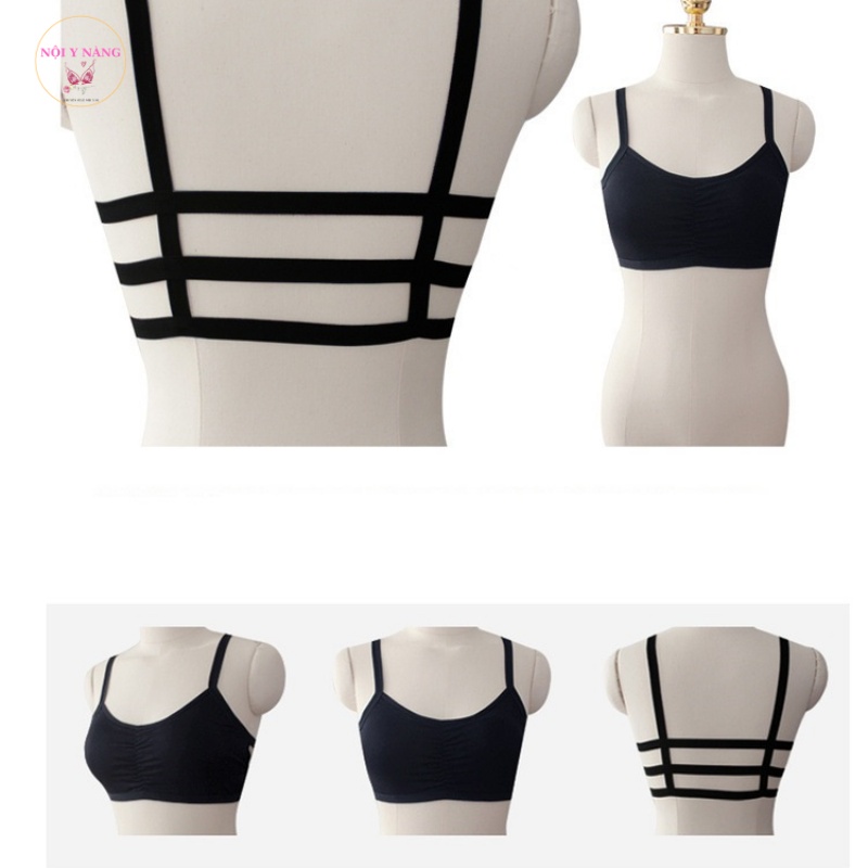 Áo bra học sinh, áo lá cotton nữ 3 dây có mút ngực NL107