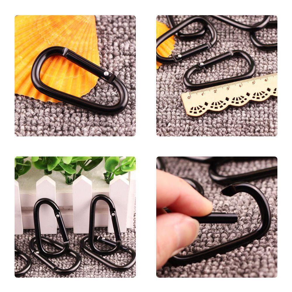 MYRONGVN Set 10 / 20 Móc Khóa Leo Núi Bằng Hợp Kim Nhôm Màu Đen Chất Lượng Cao