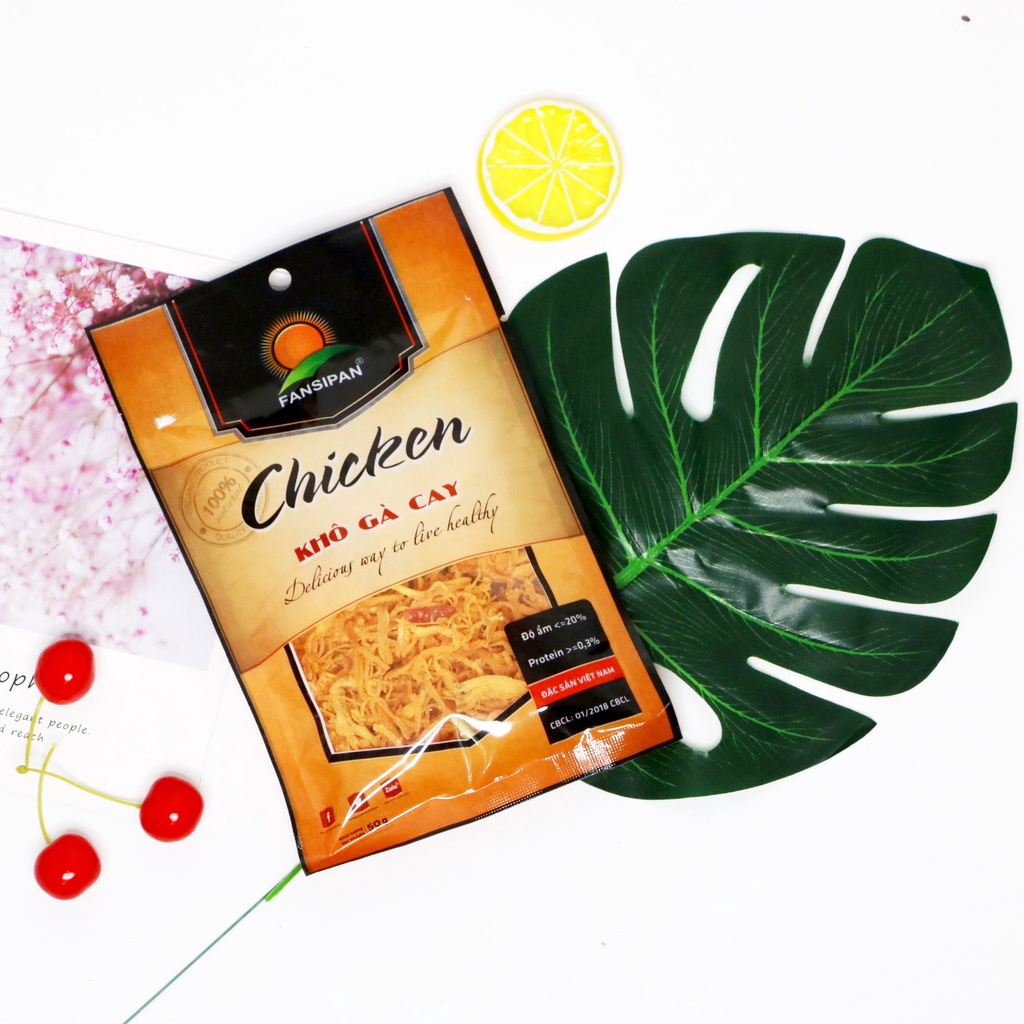 Khô gà lá chanh - Gà khô xé cay Fansipan gói 50g