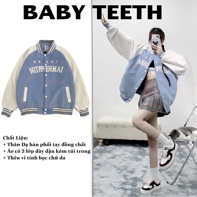 Áo khoác bomber bóng chày Hoeant