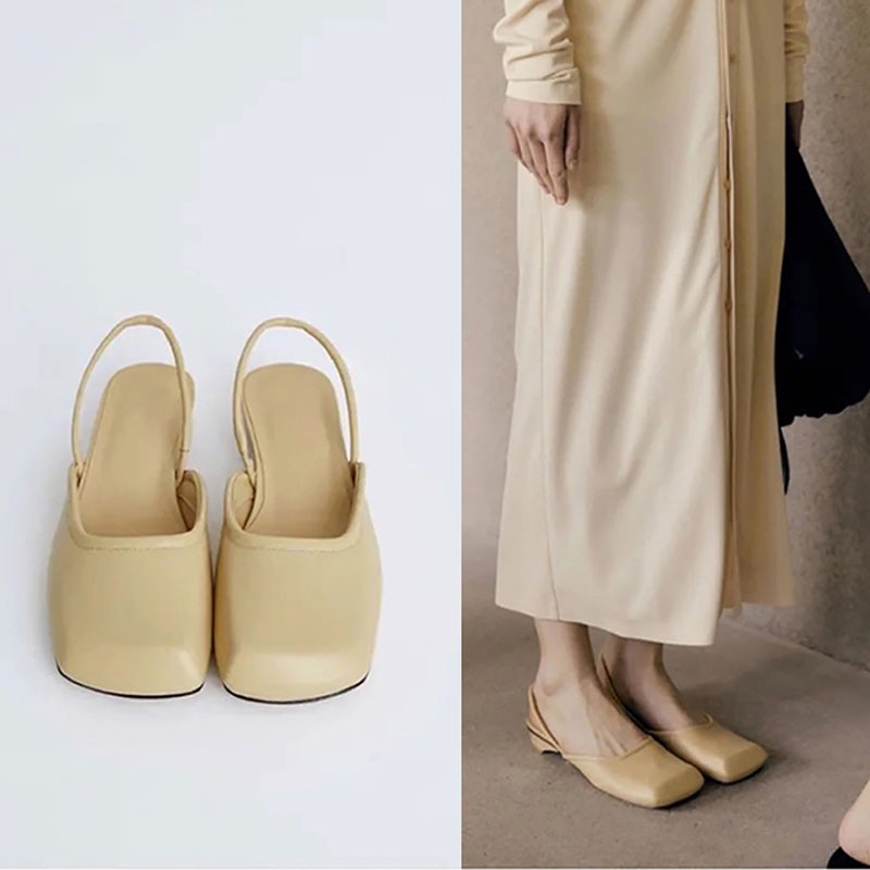 Dép sandal RENBEN mũi vuông khoét lỗ thời trang mùa hè xinh xắn dành cho nữ