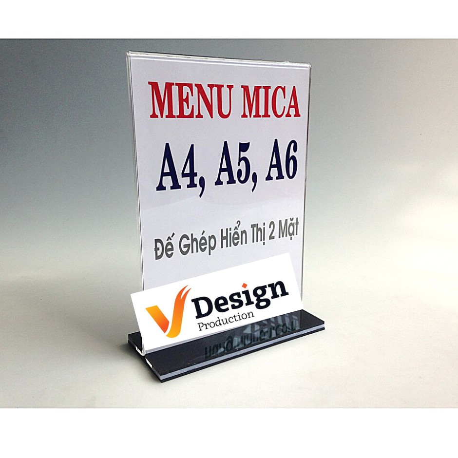 Kệ menu mica thực đơn , bảng mica A5 ( 21 x 15 cm) để bàn 2 mặt - loại tốt