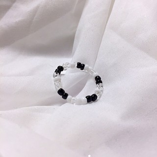 Nhẫn Hạt Cườm Kết Hợp 3 Loại Hạt Khác Nhau-Handmade