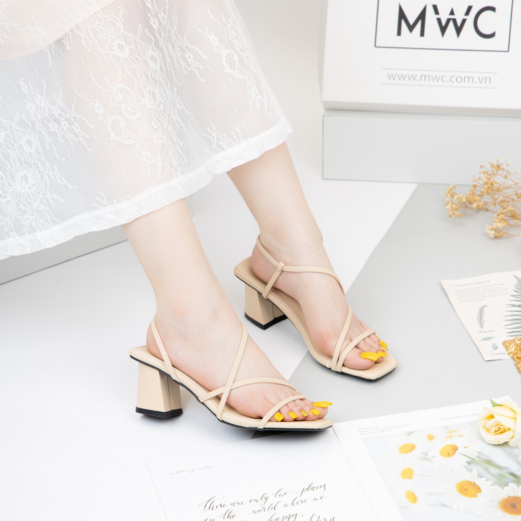 Giày Cao Gót Thời Trang MWC Đế Vuông 5CM Quai Mảnh Đan Chéo Xinh Xắn MWC NUCG-4101