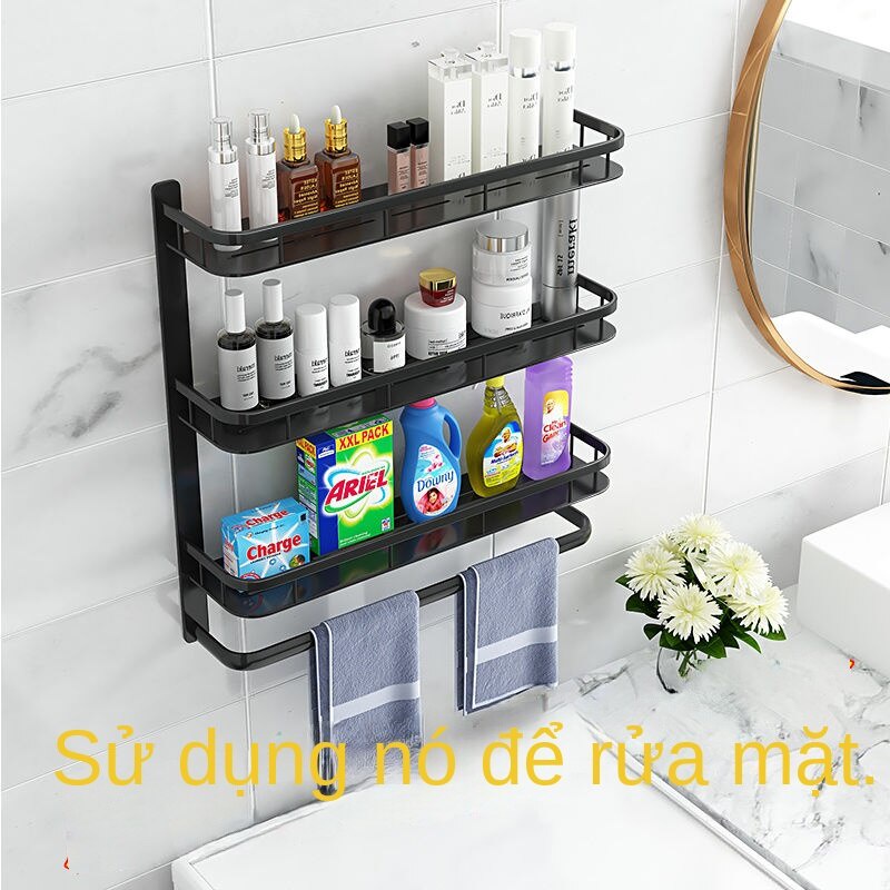 Kệ Đựng Đồ Dùng Gắn Tường Không Cần Khoan Tiện Dụng Cho Nhà Tắm / Nhà Vệ Sinh