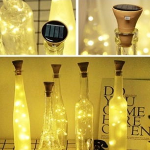 Dây Đèn LED 20 Bóng Chống Nước Sử Dụng Năng Lượng Mặt Trời Trang Trí Chai Rượu