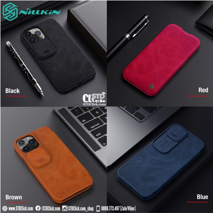 BAO DA IPHONE 13 PRO MAX NILLKIN QIN BẢO VỆ CAMERA CHÍNH HÃNG - HÀNG CHUẨN