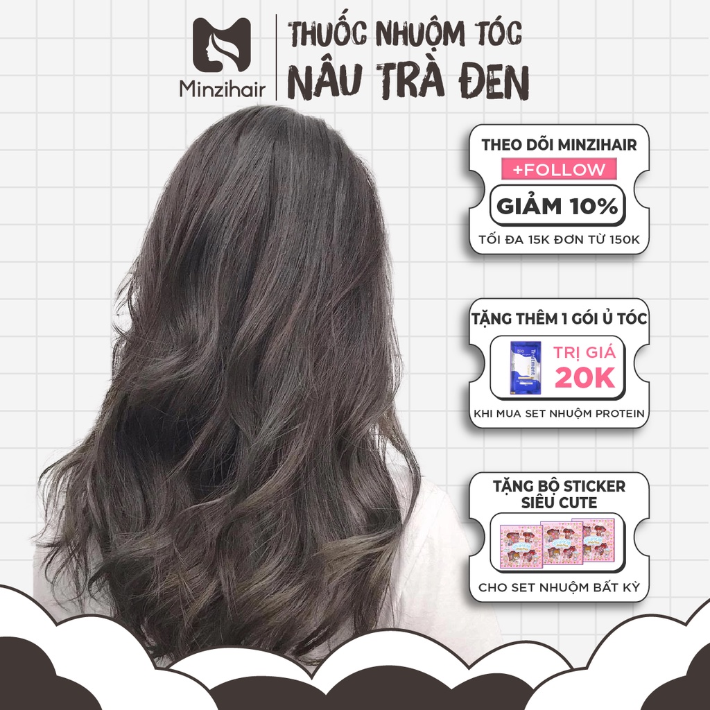 Thuốc Nhuộm Tóc Nâu Trà Đen | Lên Từ Nền Đen Không Cần Tẩy - Minzihair
