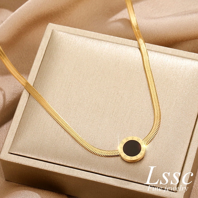 Dây Chuyền Mạ Vàng 18k Mặt Hình Số La Mã