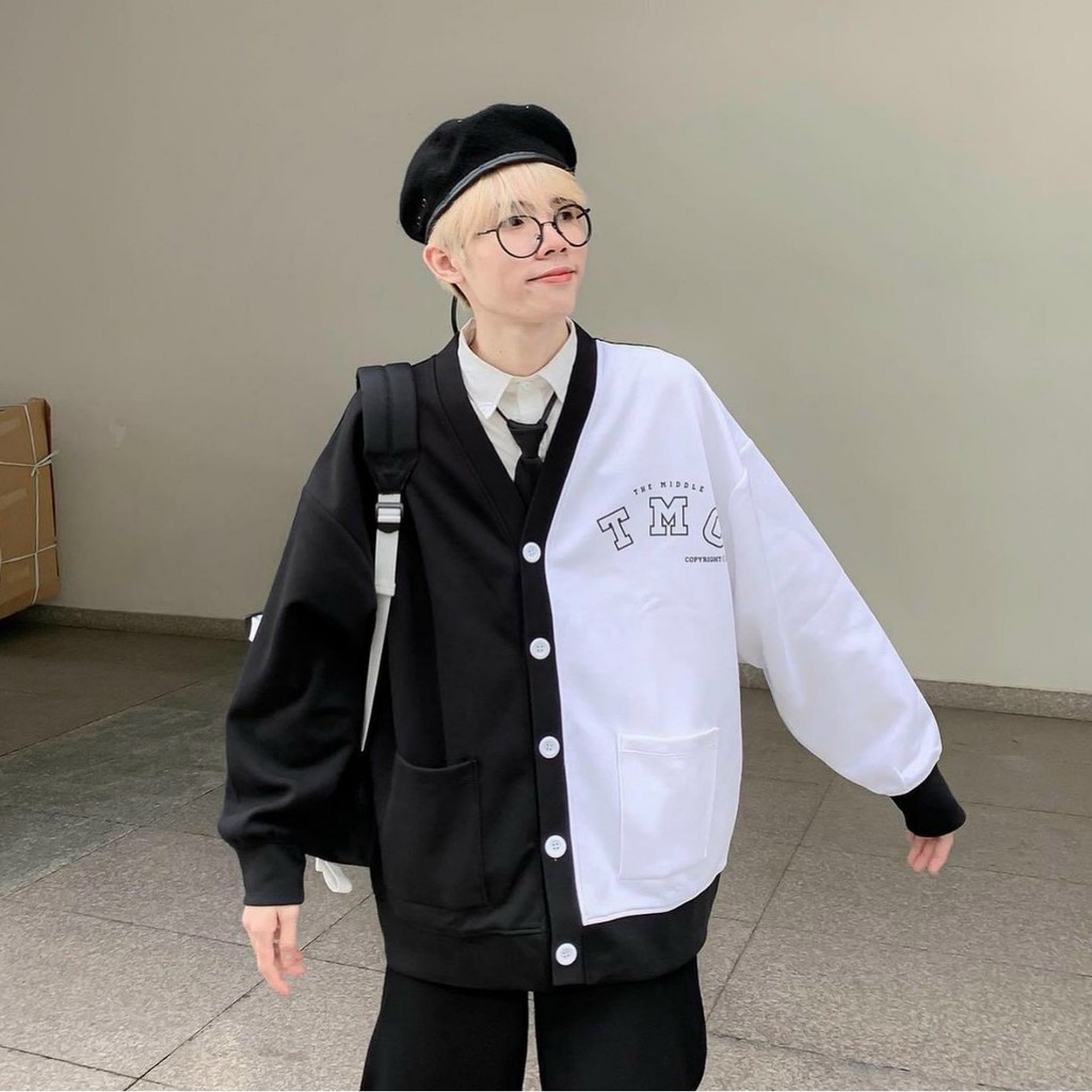 Áo khoác nỉ Cardigan TMC form rộng Ulzzang Unisex Áo nỉ nữ Cardigan bomber jacket AKN29 Guvia Unisex | BigBuy360 - bigbuy360.vn