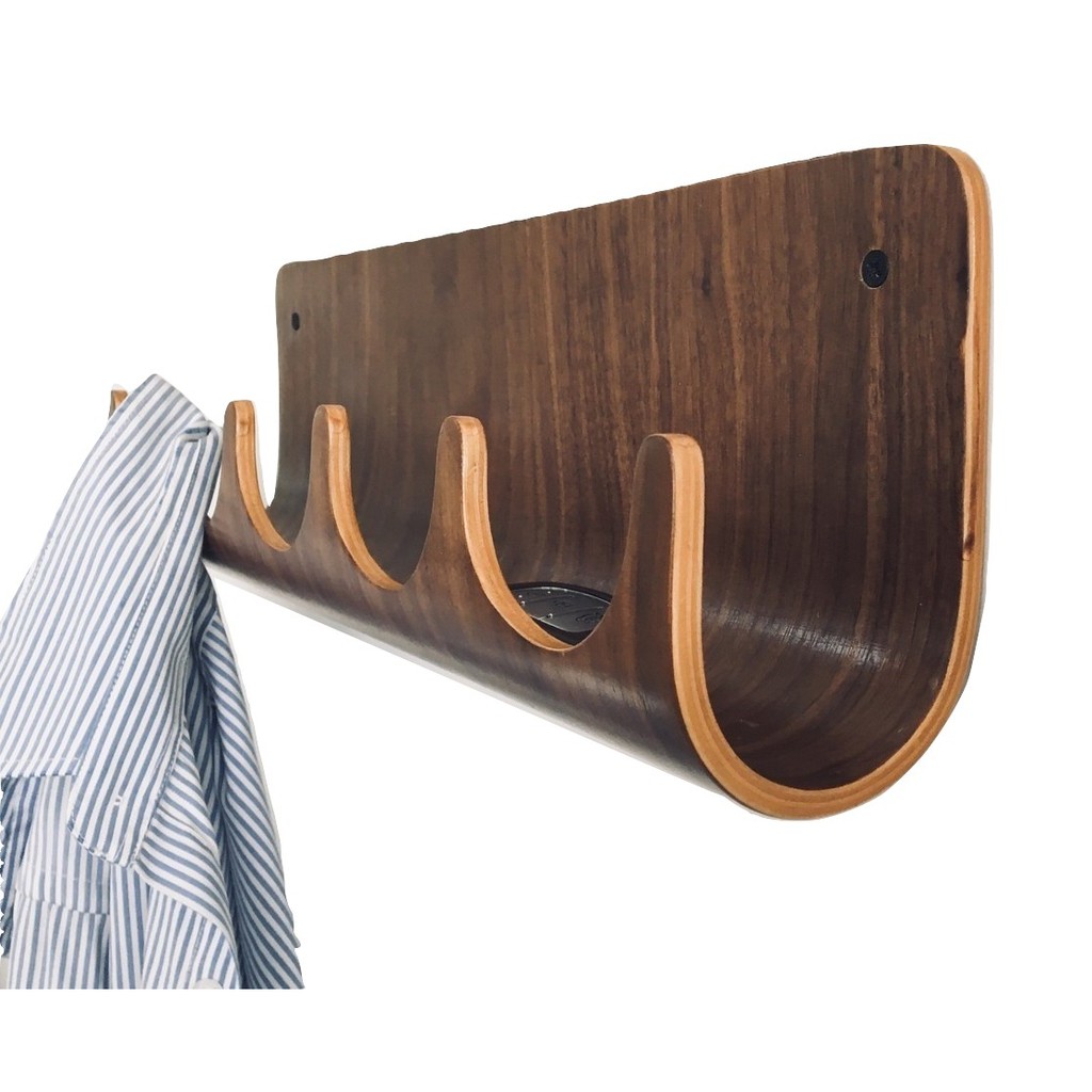 Móc treo quần áo Gỗ uốn cong Plyconcept Sunset Wall Rack - Gỗ Walnut