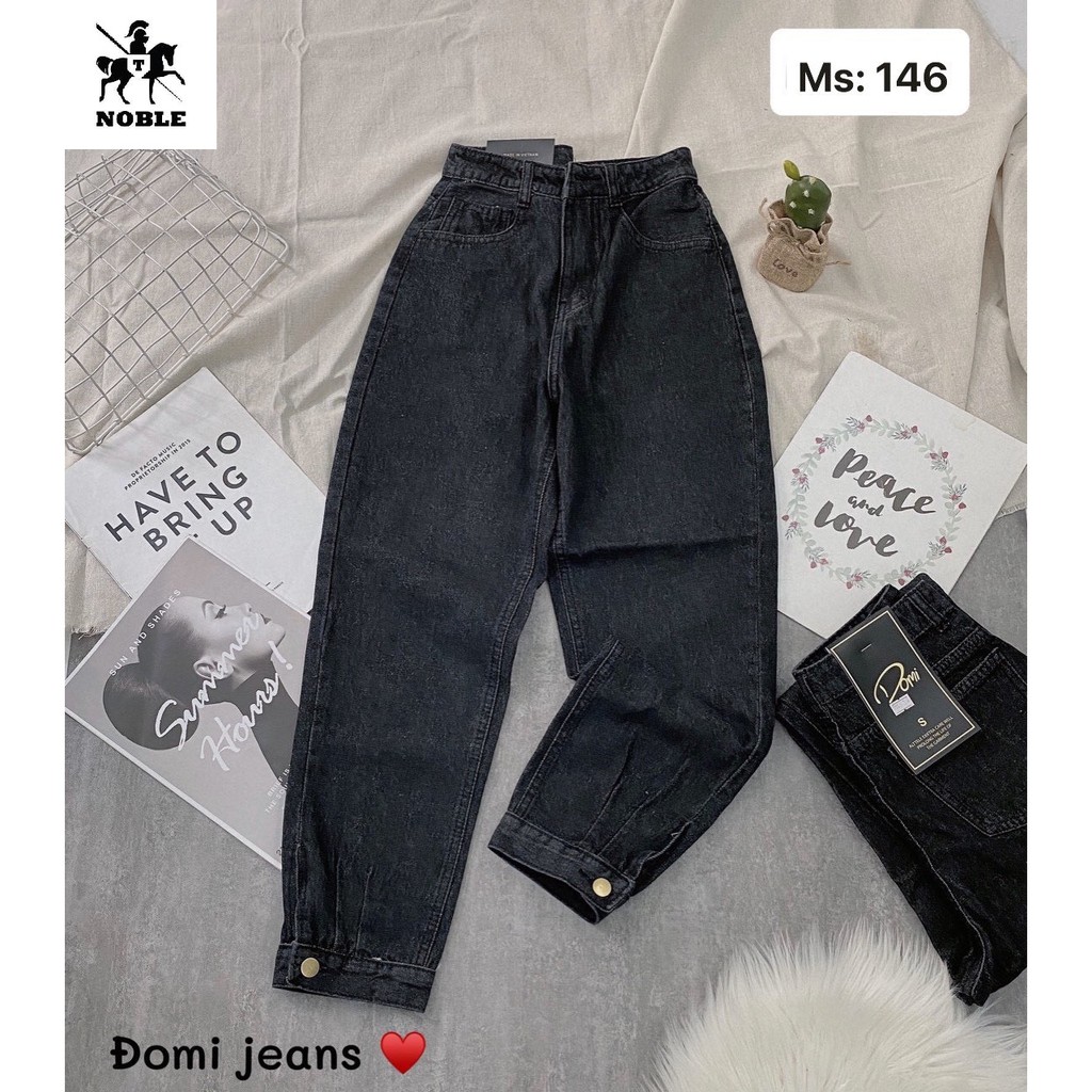 [Freeship] QUẦN BAGGY JEAN ĐEN NỮ CAO CẤP THỜI TRANG NOBLE FASHION TN108