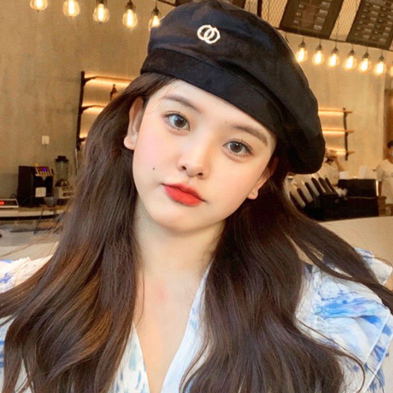 Mũ beret vải nỉ màu trơn thời trang Hàn Quốc