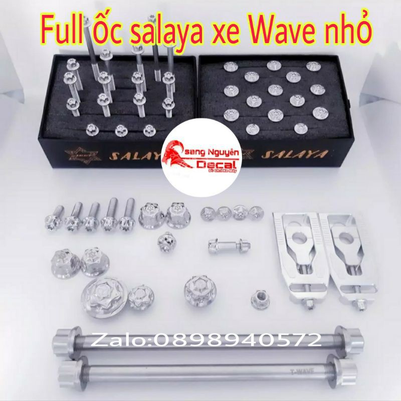 Full ốc inox salaya xe Wave nhỏ