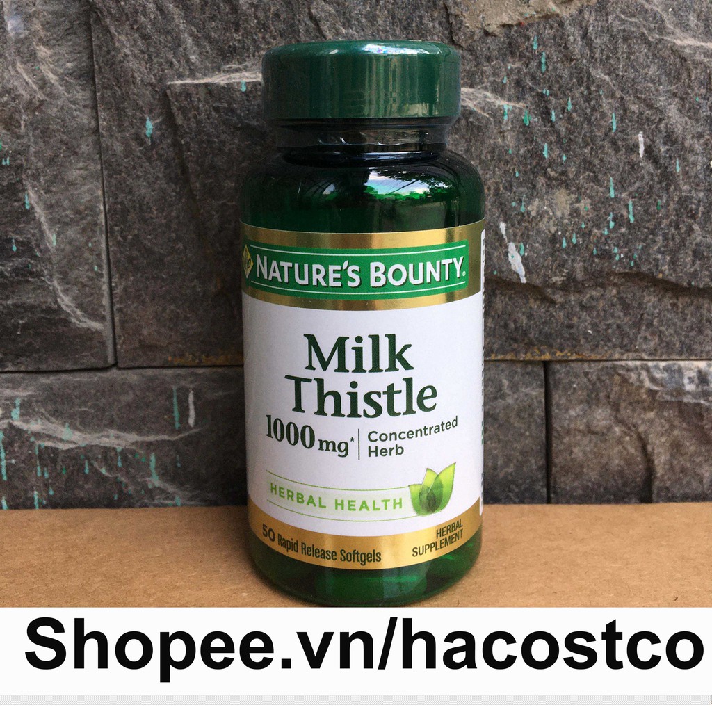 Viên uống Nature's Bounty Milk thistle 1000mg 50 viên - Tăng Cường Sức Khỏe Của Gan