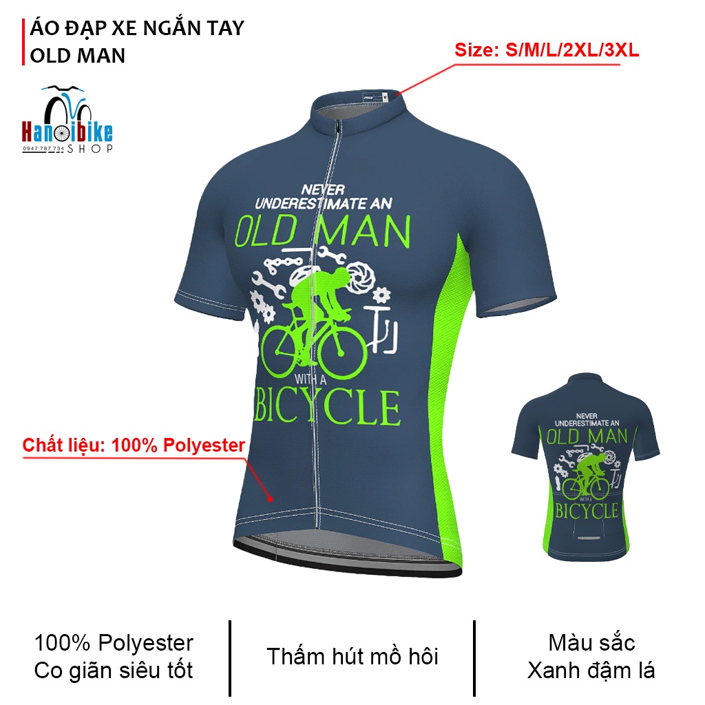 Áo đạp xe ngắn tay 21Grams OLD MAN with a BICYCLE