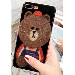 Ốp Lưng Gấu Brown Nhũ Kim Tuyến iPhone 5, 5s